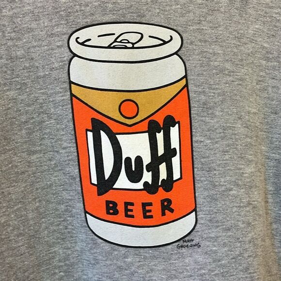 Universal Studios The Simpsons Duff Beer Can Holder Gray Hoodie Men's Sz Medium - Picture 2 of 11